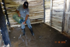Dampening the floor prior to placing concrete