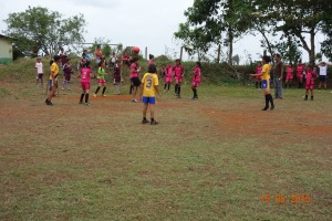 Girls soccer match